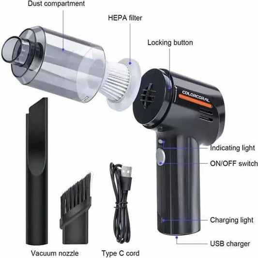 3 In 1 Portable Car Vacuum Cleaner