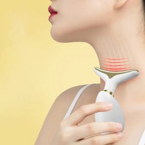 3-in-1 Face Lifting Massager – EMS Microcurrent + Red Light Therapy + Vibrating Neck & Eye Massager