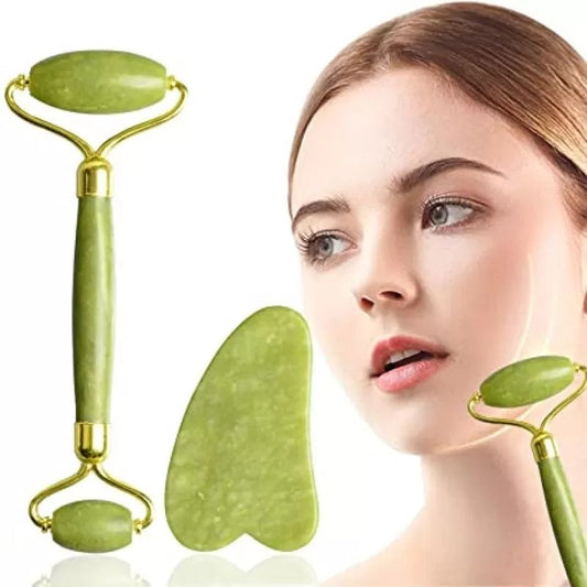 Jade Roller and Gua Sha Stone Set