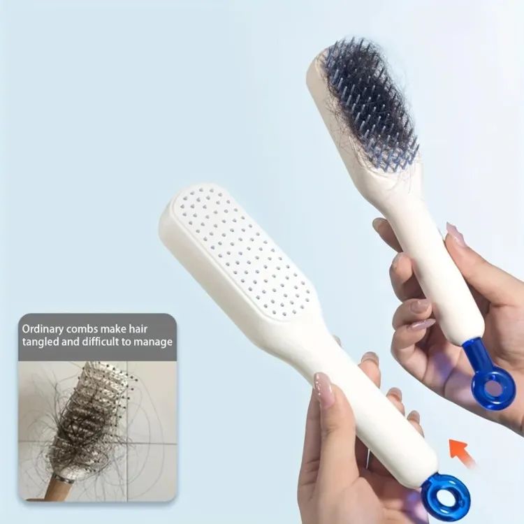 Hair Styling Combo – 909 Hair Straightener Brush + Self-Cleaning Anti-Static Comb