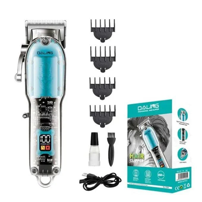 Daling Transparent Body Hair Trimmer – Cordless Electric Shaver & Barber Clipper