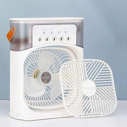 Personal Mini Air Cooler Fan with Mist & LED Night Light | 10-Inch Portable