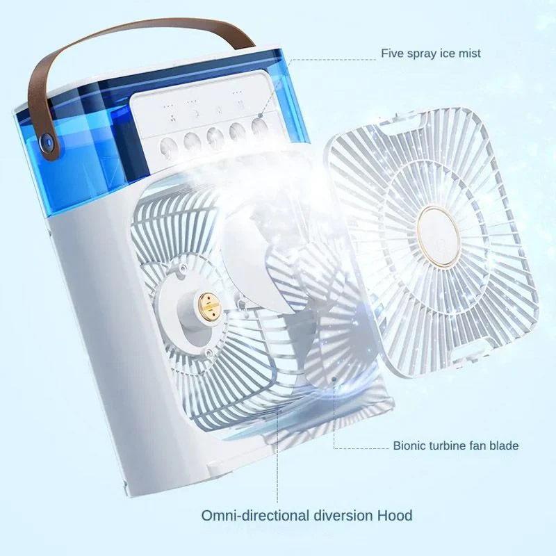 Personal Mini Air Cooler Fan with Mist & LED Night Light | 10-Inch Portable