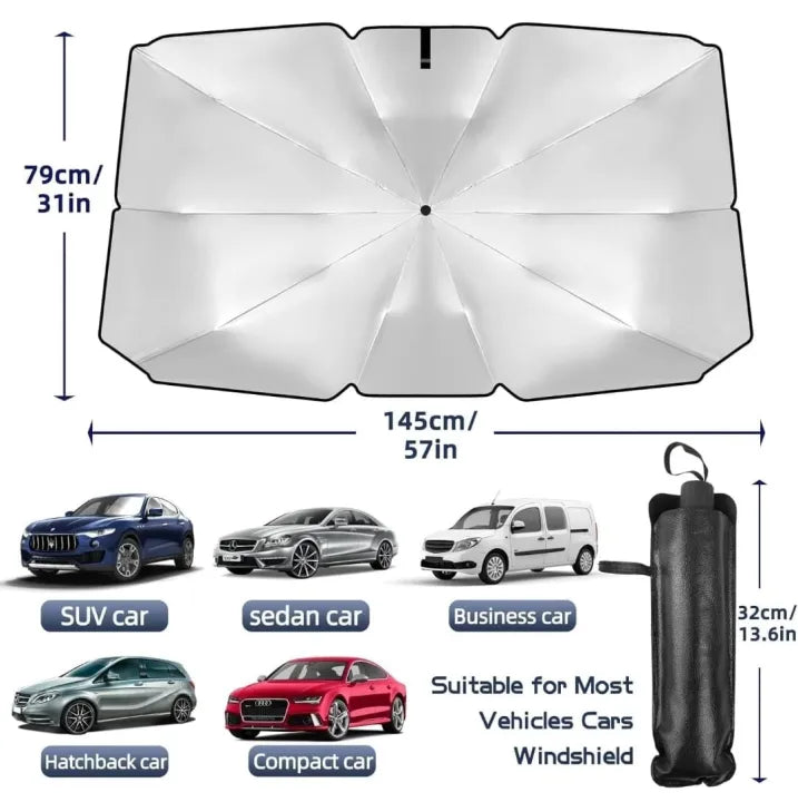 Premium Car Umbrella Sunshade Cover – for Cars, SUVs & Vans (56" x 31")