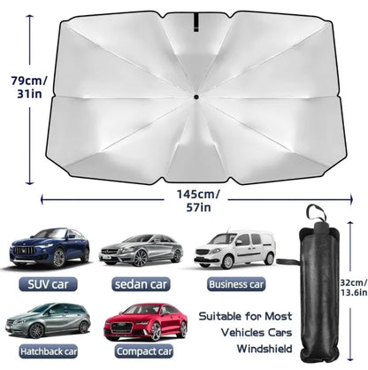 Premium Car Umbrella Sunshade Cover – for Cars, SUVs & Vans (56" x 31")