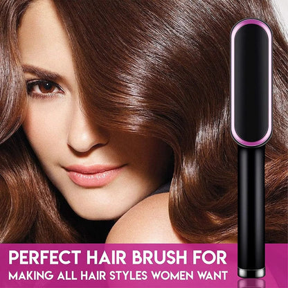 Hair Styling Combo – 909 Hair Straightener Brush + Self-Cleaning Anti-Static Comb