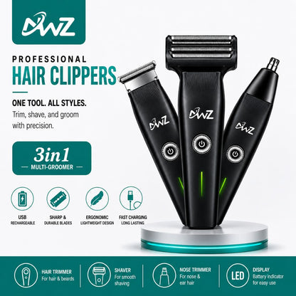 3 in 1 Professional Hair Clipper & Grooming Kit