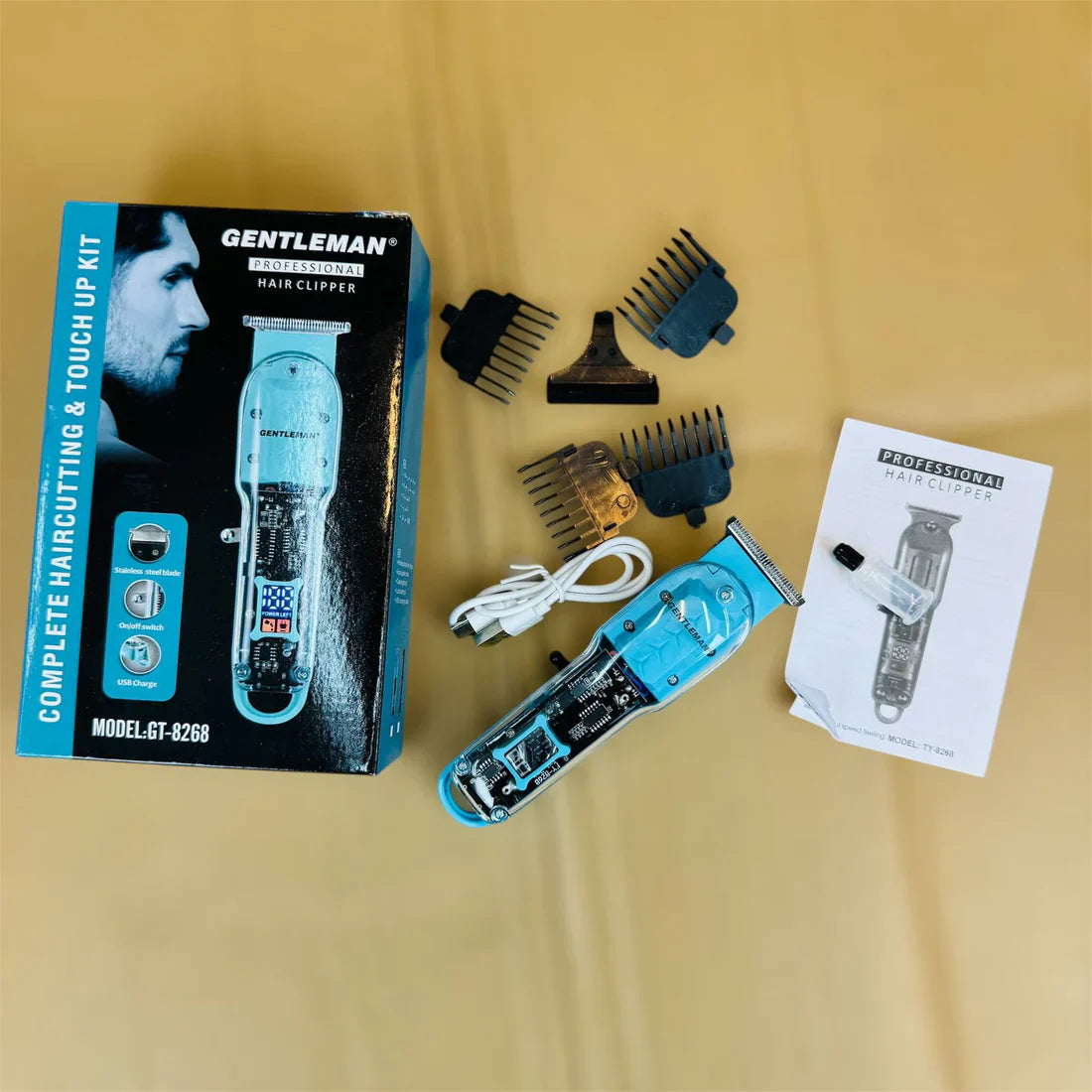 Gentleman™ Professional Hair Clippers & Trimmers – Transparent Model GT-8268