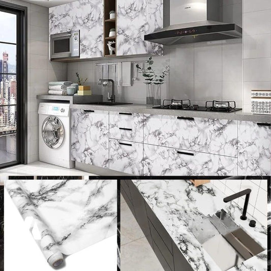 Waterproof Heat-Resistant Self-Adhesive Anti-Oil Kitchen Marble Sheet